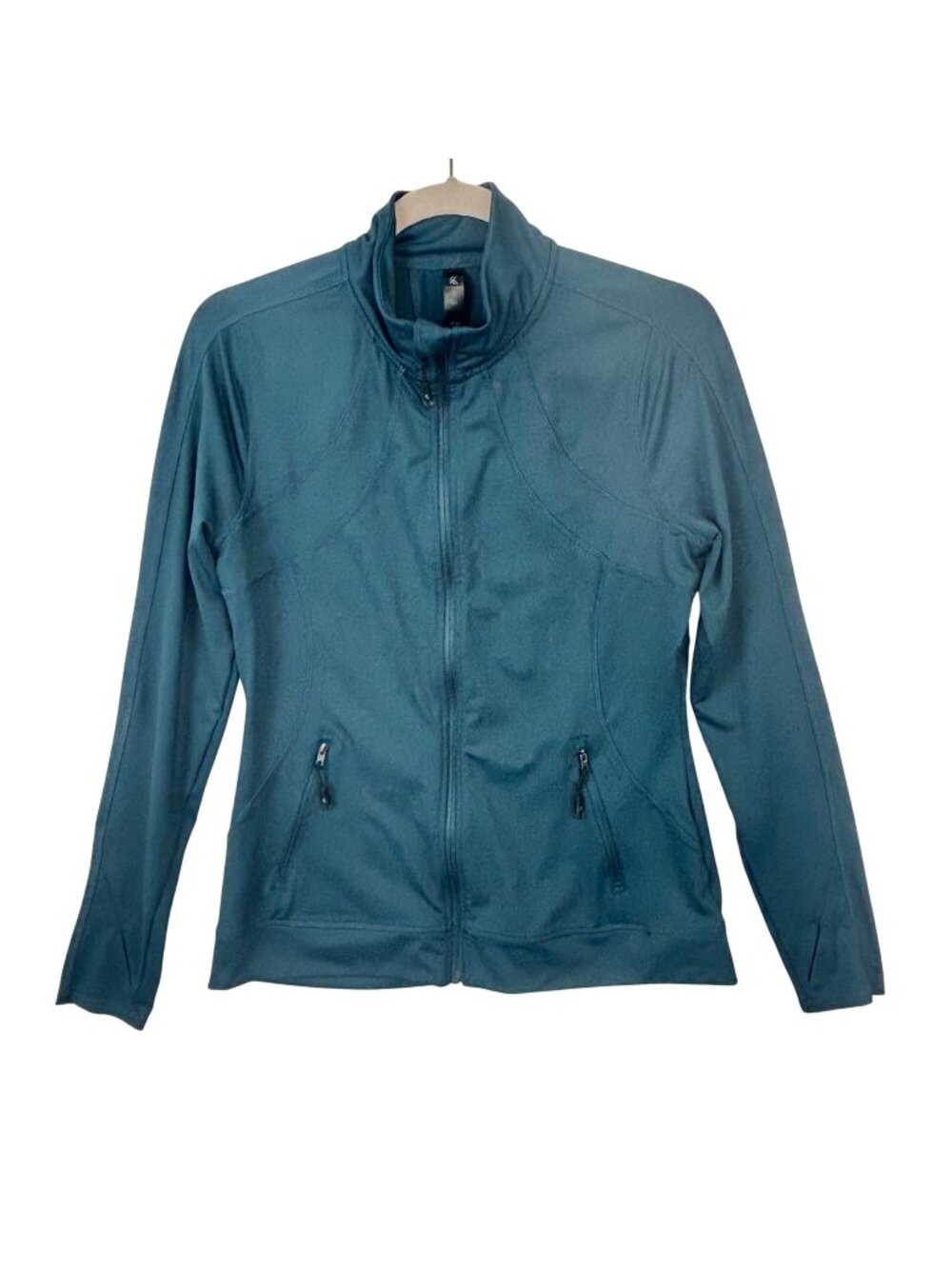 ✨3/$30 Kyodan Womens L Full-Zip Teal Activewear Jacket With High Neck - Picture 1 of 4